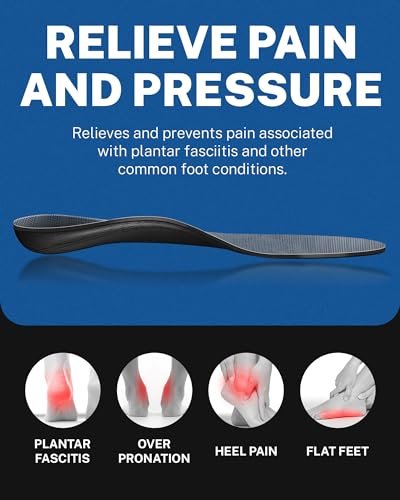 Walkhero Plantarfasziitis-Schmerzlinderung Einlegesohlen mit hohem Fußgewölbe, orthopädische Schuheinlagen gegen Plattfüße und Fußermüdung (Herren 10-10,5 | Damen 12-12,5, Grau)