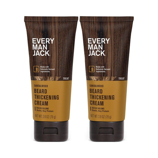 Every Man Jack Bartverdickungscreme – Stärkt, verdickt und pflegt den Bart – leichter Sandelholzduft – mit natürlichen Inhaltsstoffen wie Biotin, Vitamin B6 und Sojaprotein – 2er-Pack (2 x 2,8 oz)