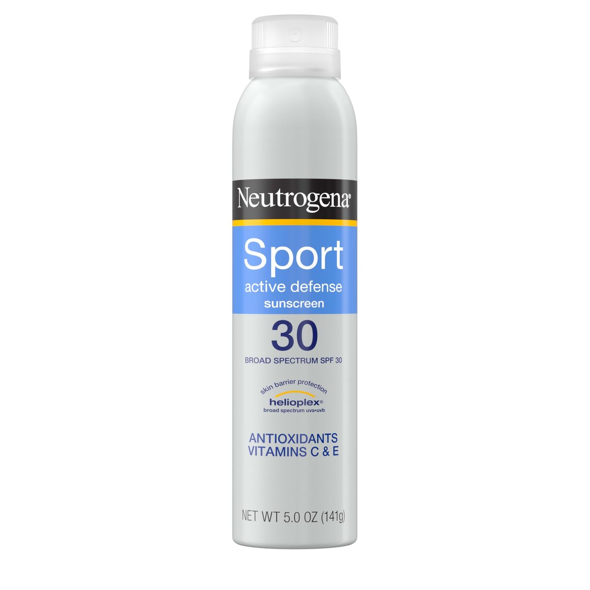 Neutrogena Sport Active Defense SPF 30 Sonnenspray – Schweiß- & wasserbeständiger Sonnenschutz mit Breitband-UVA/UVB-Schutz, ohne Oxybenzon, 148 ml