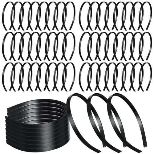 XunYee 100 Stück Plastik-Haarbänder mit Zähnen, schwarze Haarreifen für Frauen, Mädchen, DIY, 10 mm