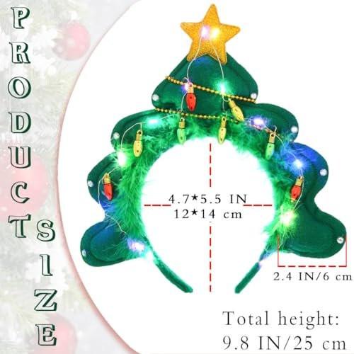 Aceorna LED-Weihnachtsstirnband Leuchtender Sternenhaarreif Glitzernde Festtagshaarreifen für Frauen