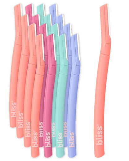 Bliss Dermaplaning Werkzeuge aus Edelstahl – Gesichtspeeling und Augenbrauenrasierer für Damen – 2er-Pack (16 Stück)