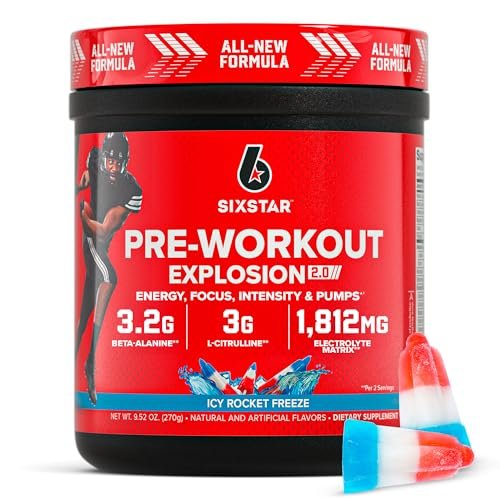 Six Star Pre-Workout Pulver für Männer & Frauen, ICY Rocket Freeze (30 Portionen) - Preworkout Explosion 2.0 Energiepulver-Drinkmischung mit Beta-Alanin & Koffein - Sporternährungsergänzung