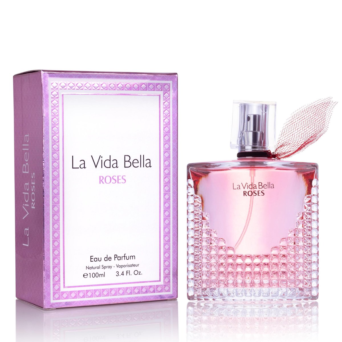 La Vida Bella Roses für Damen Eau de Parfum - Blumig-amberartiger Duft mit Kopfnoten von Himbeere, Pink Pepper & Bergamotte - Zuckriger Rausch & Zitrusfrische - Würziges & reichhaltiges aromatisches Parfüm 100ml Flasche