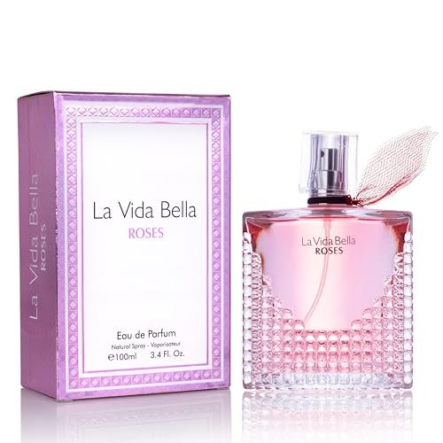 La Vida Bella Roses für Damen Eau de Parfum - Blumig-amberartiger Duft mit Kopfnoten von Himbeere, Pink Pepper & Bergamotte - Zuckriger Rausch & Zitrusfrische - Würziges & reichhaltiges aromatisches Parfüm 100ml Flasche