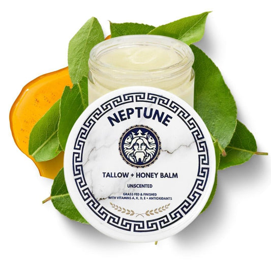 Talg und Manuka-Honig Balsam, 56 g, unparfümiert, grasgefüttert, für Gesicht, Körper und Lippen
