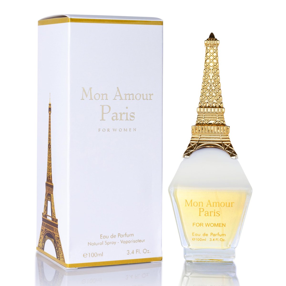 Mon Amour Paris für Damen Eau de Parfum - Blumig & Fruchtig - Ylang-Ylang, Damaszener Rose, Jasmin - Klassischer & Eleganter Duft für Frauen - Geeignet für den täglichen Gebrauch & besondere Anlässe - 100 ml Flasche