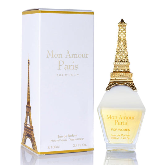 Mon Amour Paris für Damen Eau de Parfum - Blumig & Fruchtig - Ylang-Ylang, Damaszener Rose, Jasmin - Klassischer & Eleganter Duft für Frauen - Geeignet für den täglichen Gebrauch & besondere Anlässe - 100 ml Flasche