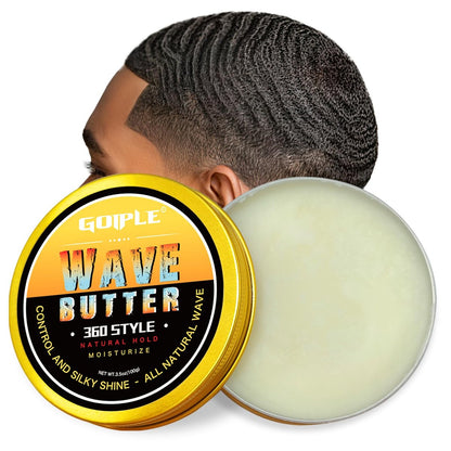 Goiple Wave Butter 360 Wellencreme für Männer - Wellenbutter für definierte Wellen, Feuchtigkeit, Kontrolle und seidigen Glanz - Natürliche Wellencreme mit Sheabutter und Bienenwachs für Wolfing (99 g)