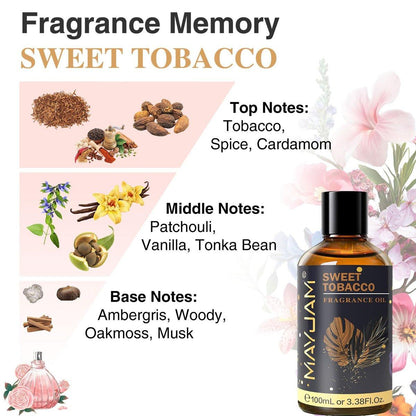 MAYJAM Sweet Tobacco Duftöl 100 ml – Langanhaltendes Aroma für Diffuser, Seifen- und Kerzenherstellung