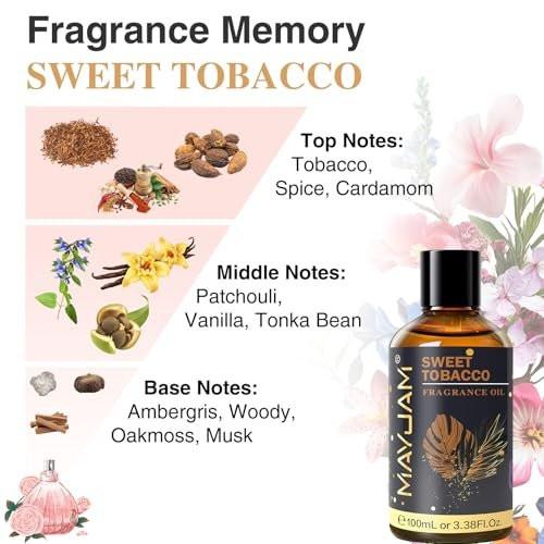 MAYJAM Sweet Tobacco Duftöl 100 ml – Langanhaltendes Aroma für Diffuser, Seifen- und Kerzenherstellung