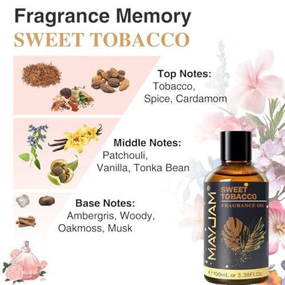 MAYJAM Sweet Tobacco Duftöl 100 ml – Langanhaltendes Aroma für Diffuser, Seifen- und Kerzenherstellung