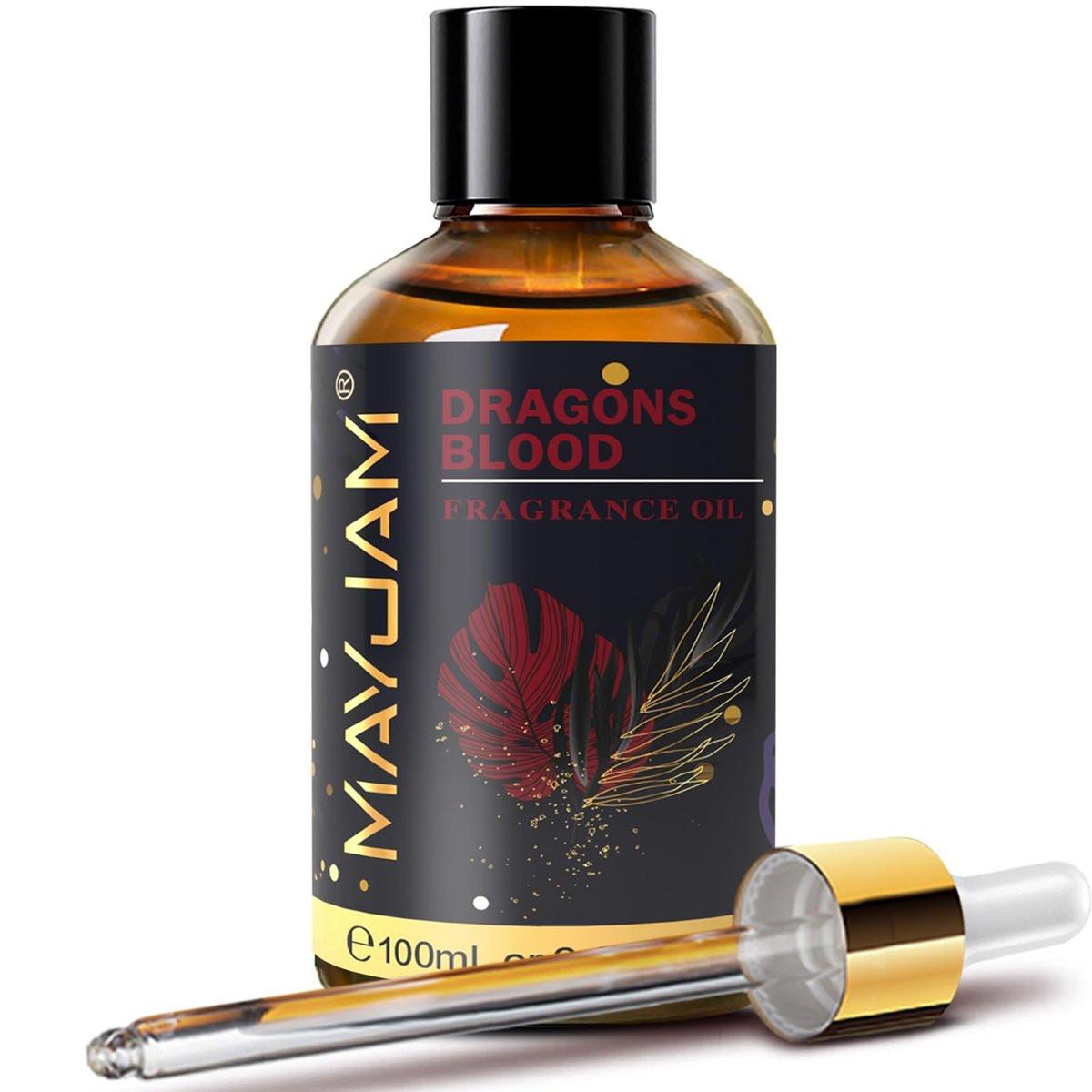MAYJAM Drachenblut Duftöl 100ml – Ätherisches Öl für Diffuser, Seifen- & Kerzenherstellung, langanhaltender Duft mit Glaspipette
