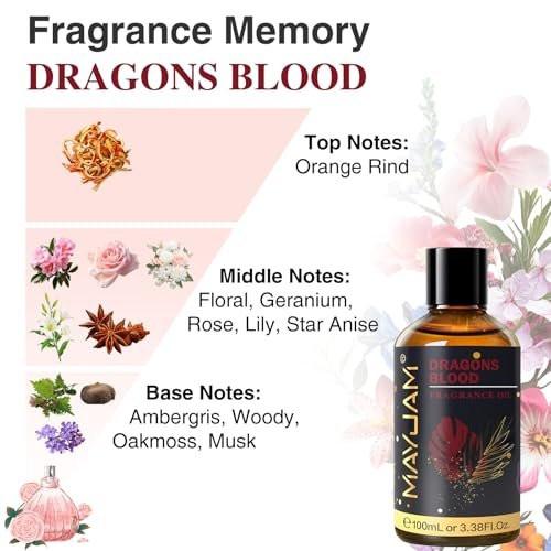 MAYJAM Drachenblut Duftöl 100ml – Ätherisches Öl für Diffuser, Seifen- & Kerzenherstellung, langanhaltender Duft mit Glaspipette