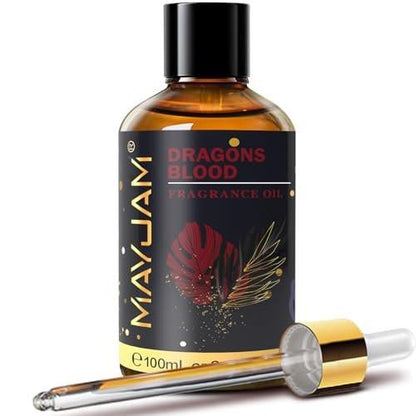 MAYJAM Drachenblut Duftöl 100ml – Ätherisches Öl für Diffuser, Seifen- & Kerzenherstellung, langanhaltender Duft mit Glaspipette