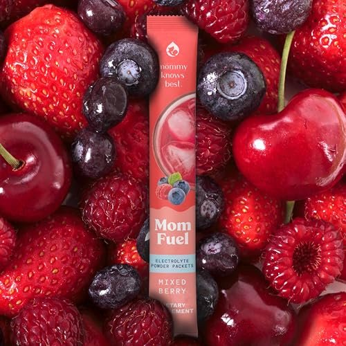 Mommy Knows Best Mom Fuel Elektrolyt-Drink-Mix für Mütter – Hydrationsunterstützung für Schwangerschaft, Stillzeit und mehr (Beeren 8er-Packung)