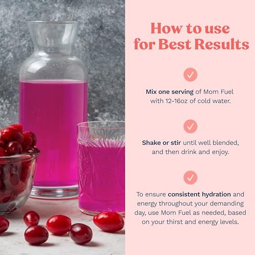 Mommy Knows Best Mom Fuel Elektrolyt-Drink-Mix für Mütter – Hydrationsunterstützung für Schwangerschaft, Stillzeit und mehr (Beeren 8er-Packung)