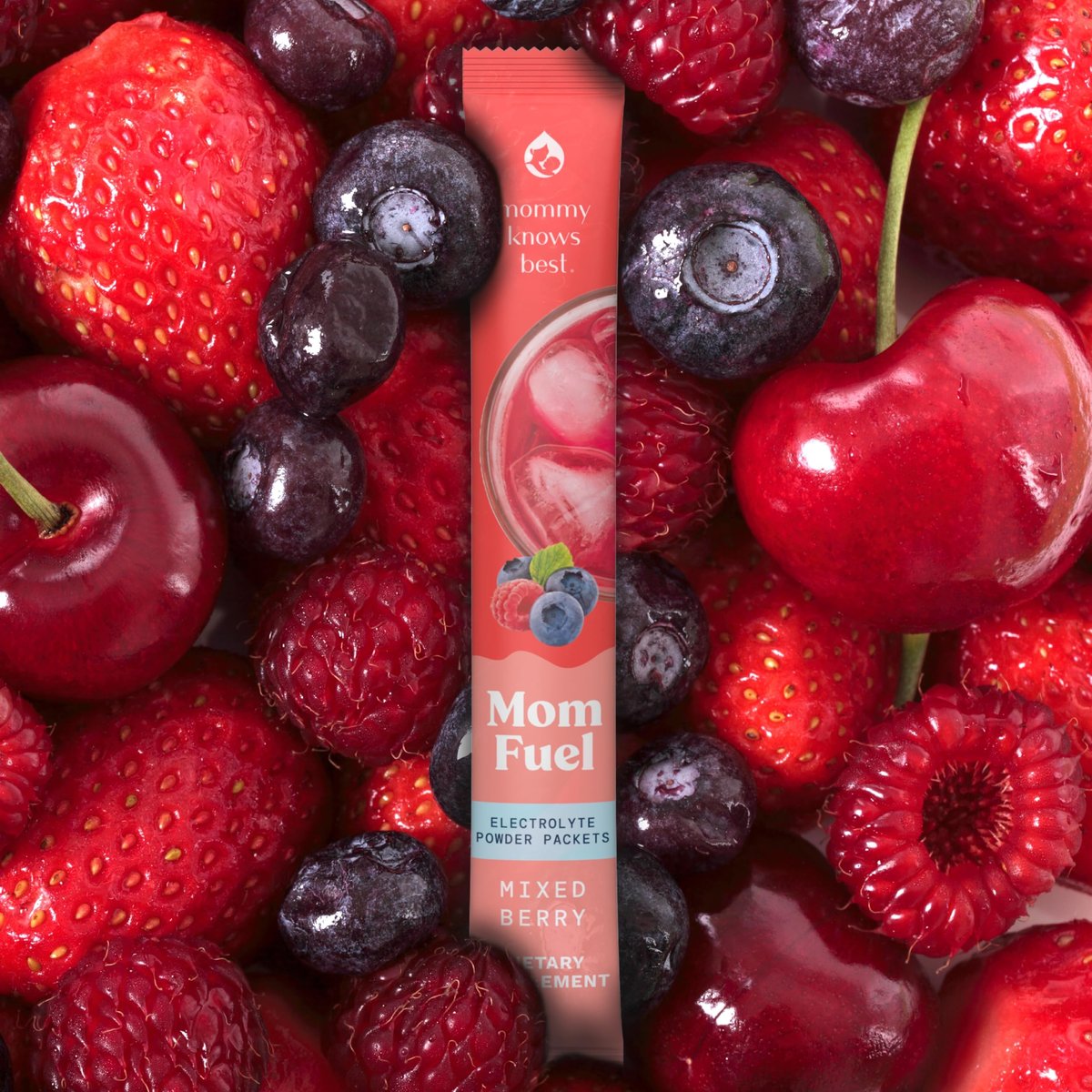 Mommy Knows Best Mom Fuel Elektrolyt-Drink-Mix für Mütter – Hydrationsunterstützung für Schwangerschaft, Stillzeit und mehr (Beeren 8er-Packung)