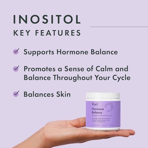 Rael Hormonbalance für Frauen – Inositol-Pulver mit Vitamin B8, 40:1 Verhältnis, Folsäure für die Eierstockfunktion (30 Portionen)