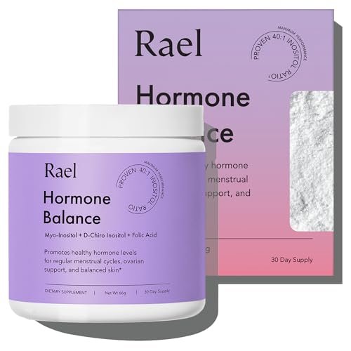 Rael Hormonbalance für Frauen – Inositol-Pulver mit Vitamin B8, 40:1 Verhältnis, Folsäure für die Eierstockfunktion (30 Portionen)
