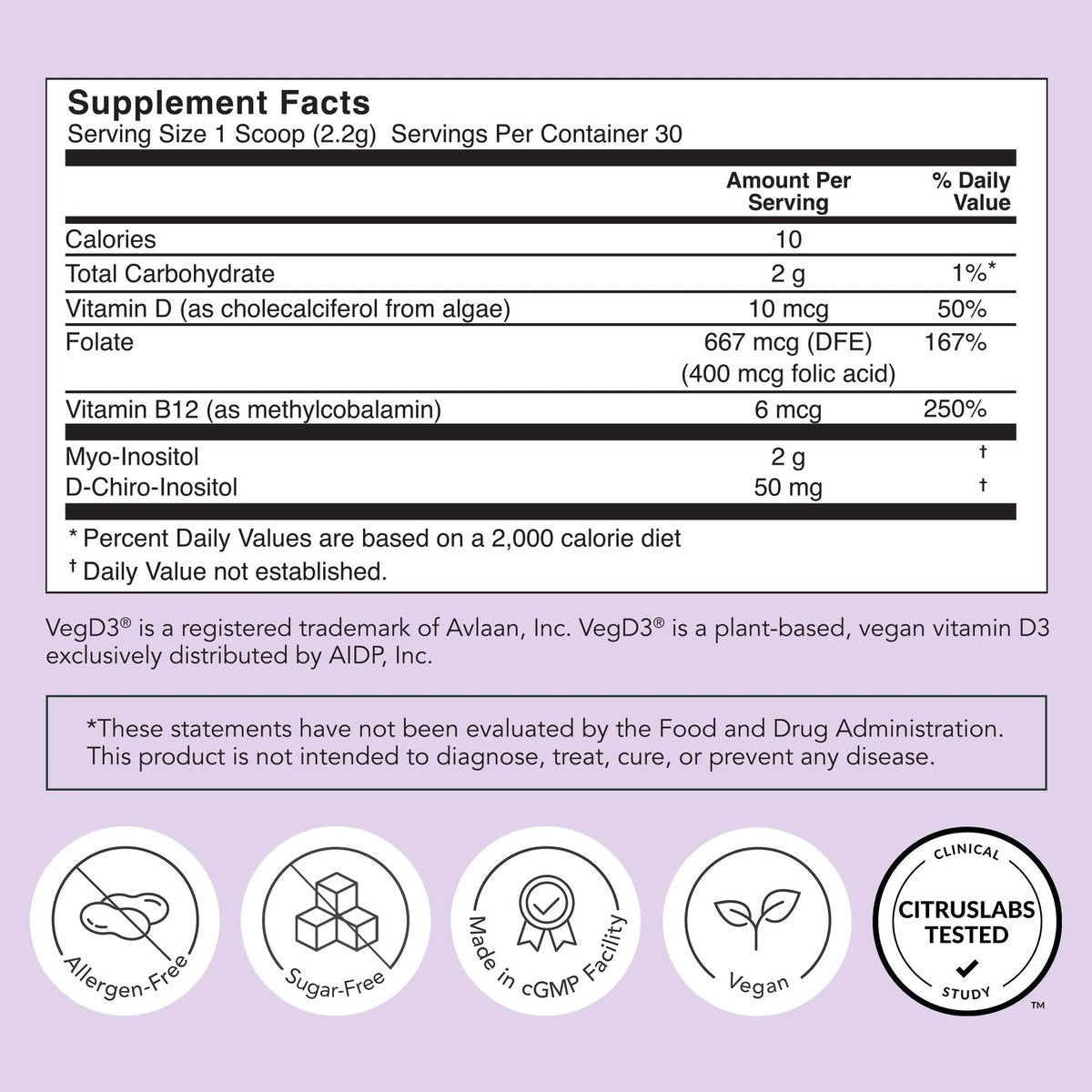 Rael Hormonbalance für Frauen – Inositol-Pulver mit Vitamin B8, 40:1 Verhältnis, Folsäure für die Eierstockfunktion (30 Portionen)