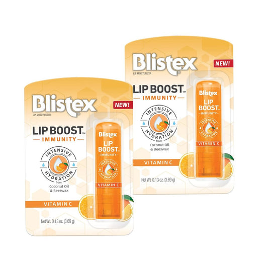 Blistex Lip Boost Immunity Intensive Feuchtigkeitspflege mit Vitamin C – Lippenbalsam (2er-Pack)