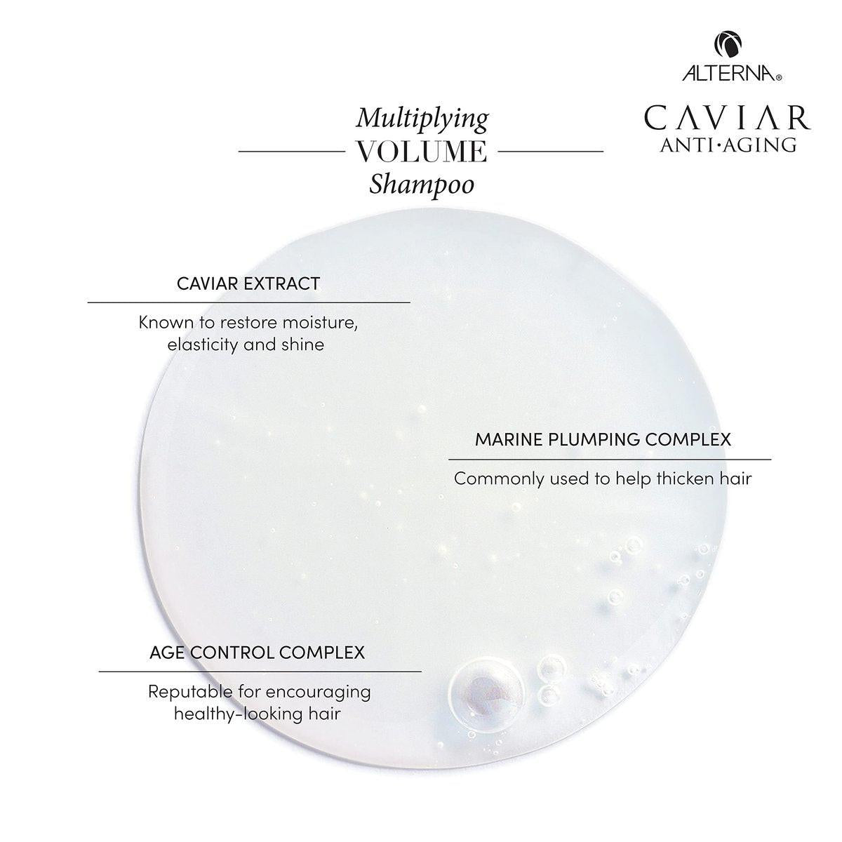 Alterna Haircare CAVIAR Anti-Aging Multiplying Volume Shampoo und Conditioner 16,5 oz | Für feines, dünnes Haar | Sofort mehr Volumen und Fülle | Sulfatfrei
