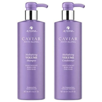 Alterna Haircare CAVIAR Anti-Aging Multiplying Volume Shampoo und Conditioner 16,5 oz | Für feines, dünnes Haar | Sofort mehr Volumen und Fülle | Sulfatfrei