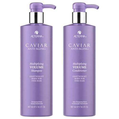 Alterna Haircare CAVIAR Anti-Aging Multiplying Volume Shampoo und Conditioner 16,5 oz | Für feines, dünnes Haar | Sofort mehr Volumen und Fülle | Sulfatfrei