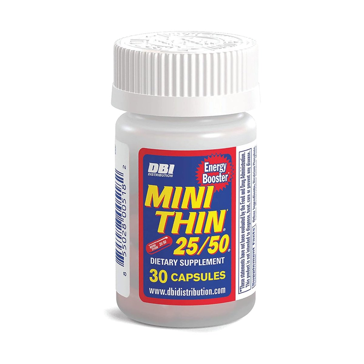 Mini Thin 25/50 Energie-Kapseln mit Koffein - 30 Kapseln