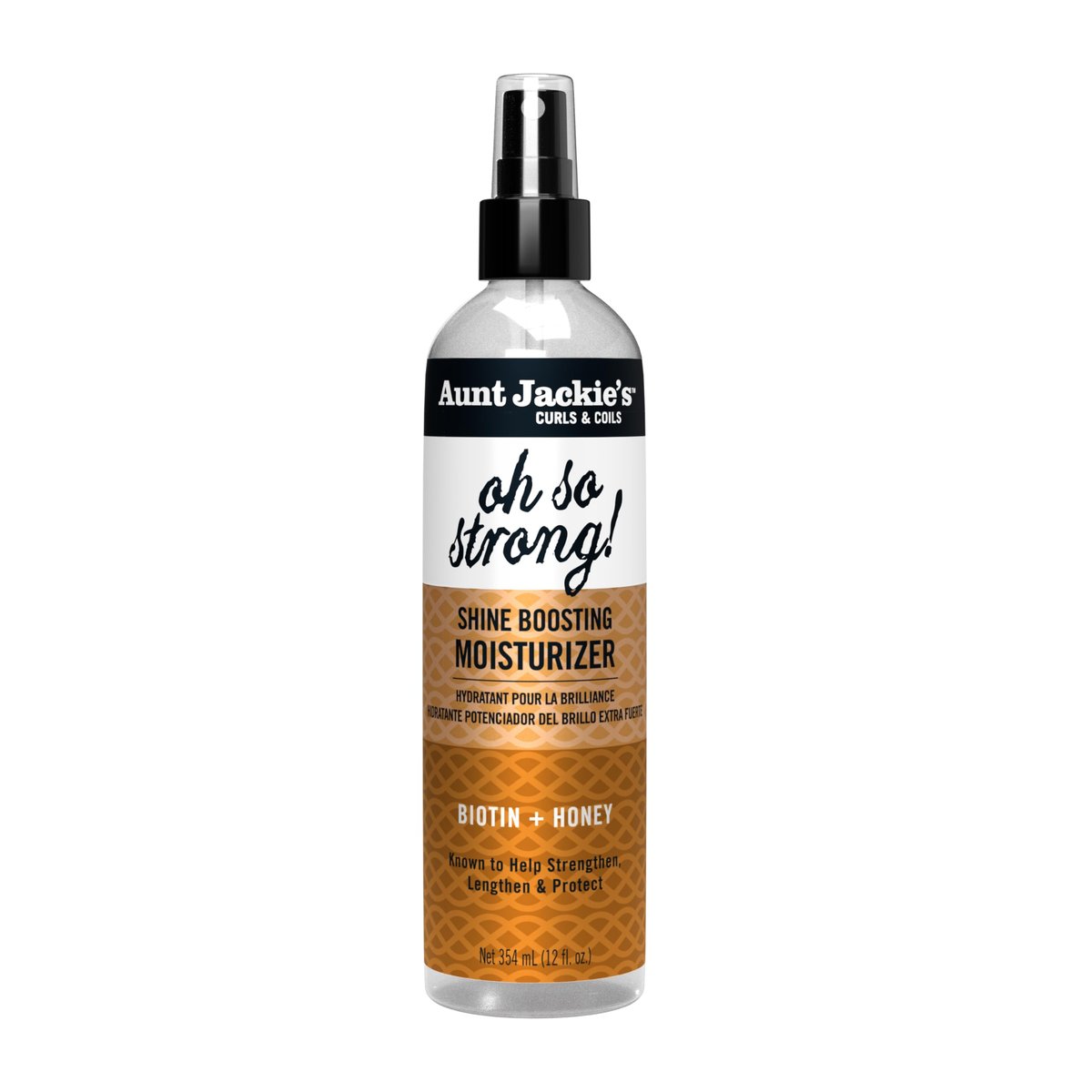 Aunt Jackie's preisgekrönte Braid + Twist Kollektion Oh So Strong Glanz-Boost-Feuchtigkeitsspray, 355 ml
