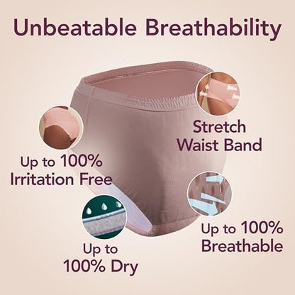 Depend Silhouette Damen Inkontinenzslip, Höchste Saugfähigkeit, Größe L, Pink, 12 Stück