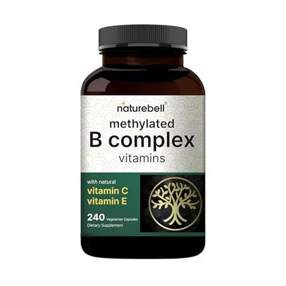 NatureBell Methylierte B-Komplex Vitamine - 240 Kapseln - Hoch bioverfügbare 12-in-1 Formel - Für Immunsystem & Energie* - Nicht-GVO & Glutenfrei
