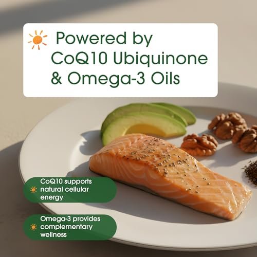 NatureBell CoQ10 300mg – 240 Kapseln – Hochdosierte Unterstützung für ein gesundes Herz – Tägliche Energie & Vitalität mit Antioxidantien – Leicht absorbierbares Ubiquinon & Omega-3*