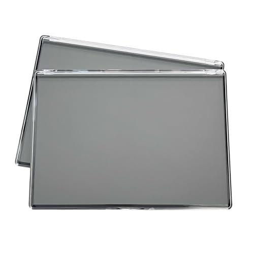 UDTIP 2er-Pack XL Große Magnetische Make-up-Palette mit transparenter Abdeckung, Leerer Kosmetik-Aufbewahrungsbox mit 40 Metall-Aufklebern für DIY Lidschatten, Lippenstift, Puder - 23,5 x 16,7 cm