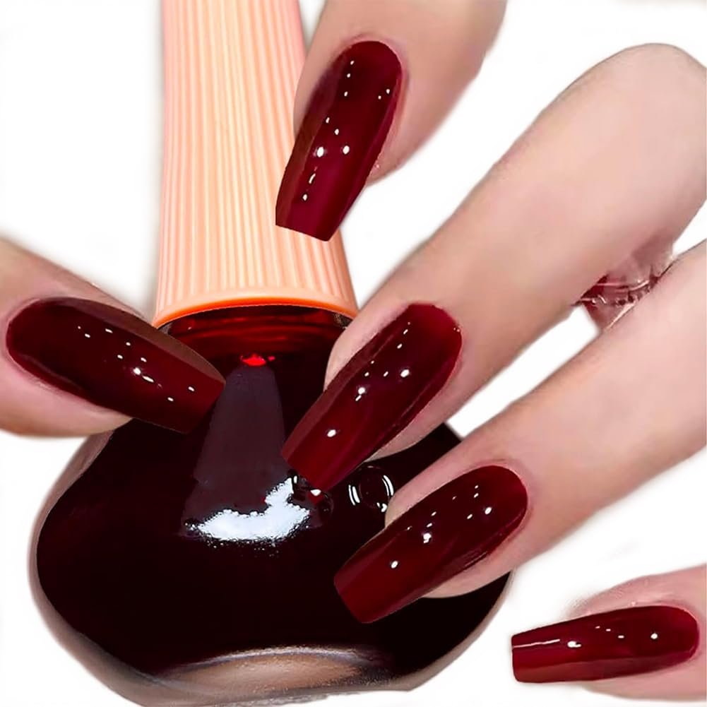 COSMOO Kirschroter Nagellack, 12ml Schnelltrocknender Nagellack für Nagelkunst, 0,41 fl oz