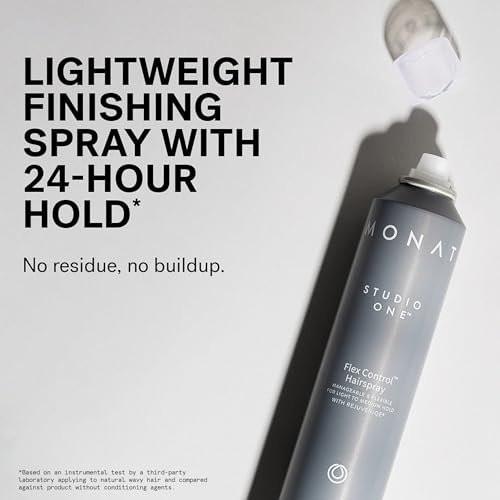 MONAT Studio One™ Flex Control Hairspray – Leichter bis mittlerer, aufbaubarer Halt – Angereichert mit REJUVENIQE® – Für coloriertes Haar geeignet – Frischer Duft – Stil-Memory bei feuchtem Wetter