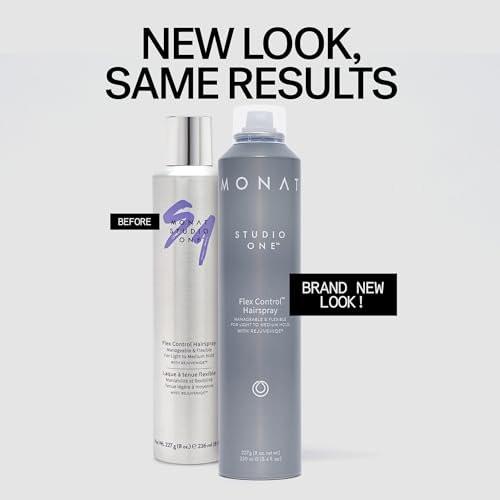 MONAT Studio One™ Flex Control Hairspray – Leichter bis mittlerer, aufbaubarer Halt – Angereichert mit REJUVENIQE® – Für coloriertes Haar geeignet – Frischer Duft – Stil-Memory bei feuchtem Wetter