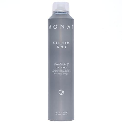 MONAT Studio One™ Flex Control Hairspray – Leichter bis mittlerer, aufbaubarer Halt – Angereichert mit REJUVENIQE® – Für coloriertes Haar geeignet – Frischer Duft – Stil-Memory bei feuchtem Wetter