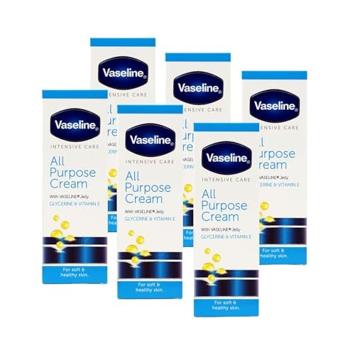Vaseline Intensive Care All Purpose Cream – 6er-Pack, 1,41 Fl Oz pro Tube – Pflege für raue, rissige Haut