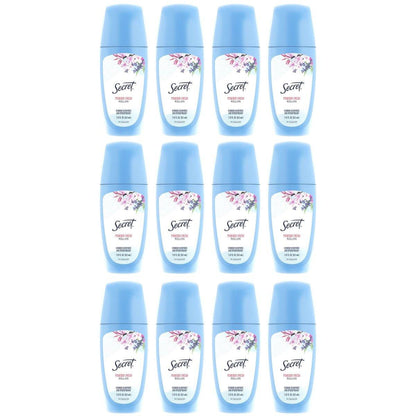 Secret Roll-On Antitranspirant und Deodorant für Frauen, 24h Schweiß- & Geruchsschutz, pH-ausgeglichene Formel, Powder Fresh Duft, 1,8 oz (12er-Pack)