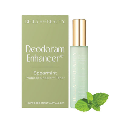 Bella Skin Beauty Deodorant Enhancer® Probiotischer Achsel-Toner - Minze - Patentierter Vor-Deo-Spray, der Deodorants länger wirken lässt und Schweiß geruchlos hält - Achselspray, Tuch, Auftragen