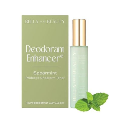 Bella Skin Beauty Deodorant Enhancer® Probiotischer Achsel-Toner - Minze - Patentierter Vor-Deo-Spray, der Deodorants länger wirken lässt und Schweiß geruchlos hält - Achselspray, Tuch, Auftragen