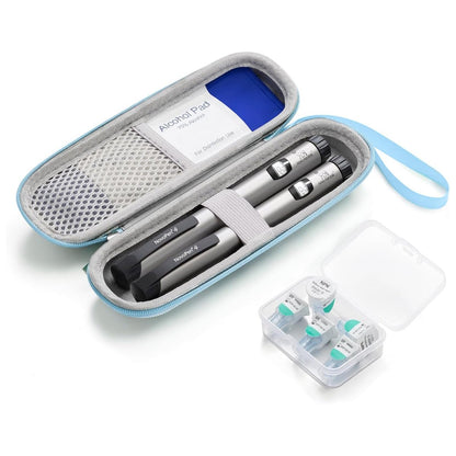 Sijidou Insulin-Kühler Reiseetui – Tragbare Insulin-Aufbewahrung für Pens, isolierte Kühltasche (Blau)