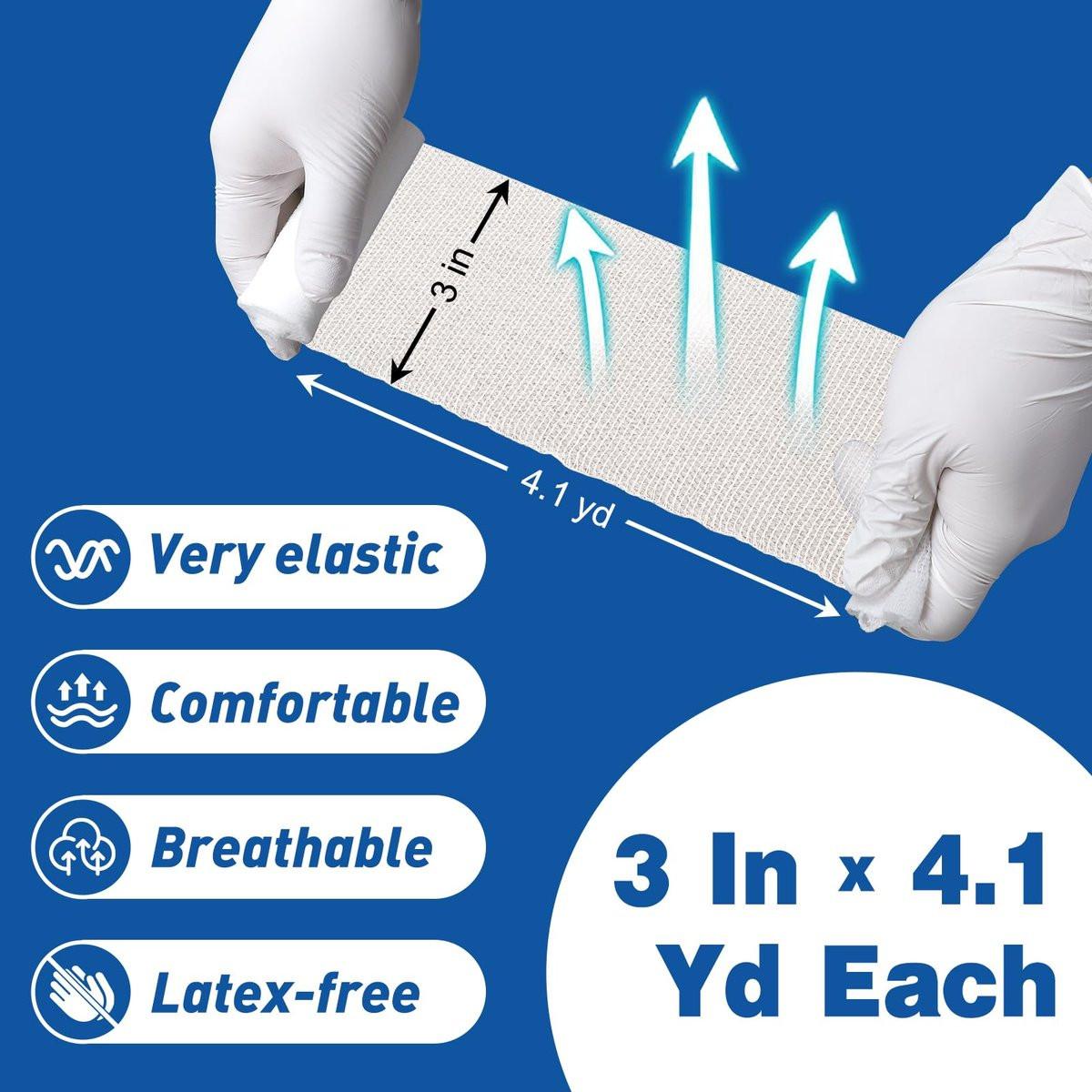 AZEN 25er Pack Mullbinden, 7,5 cm x 3,7 m – Premium Verbandsmaterial für Erste Hilfe & Medizinbedarf, elastische Binden, Wickelbinden