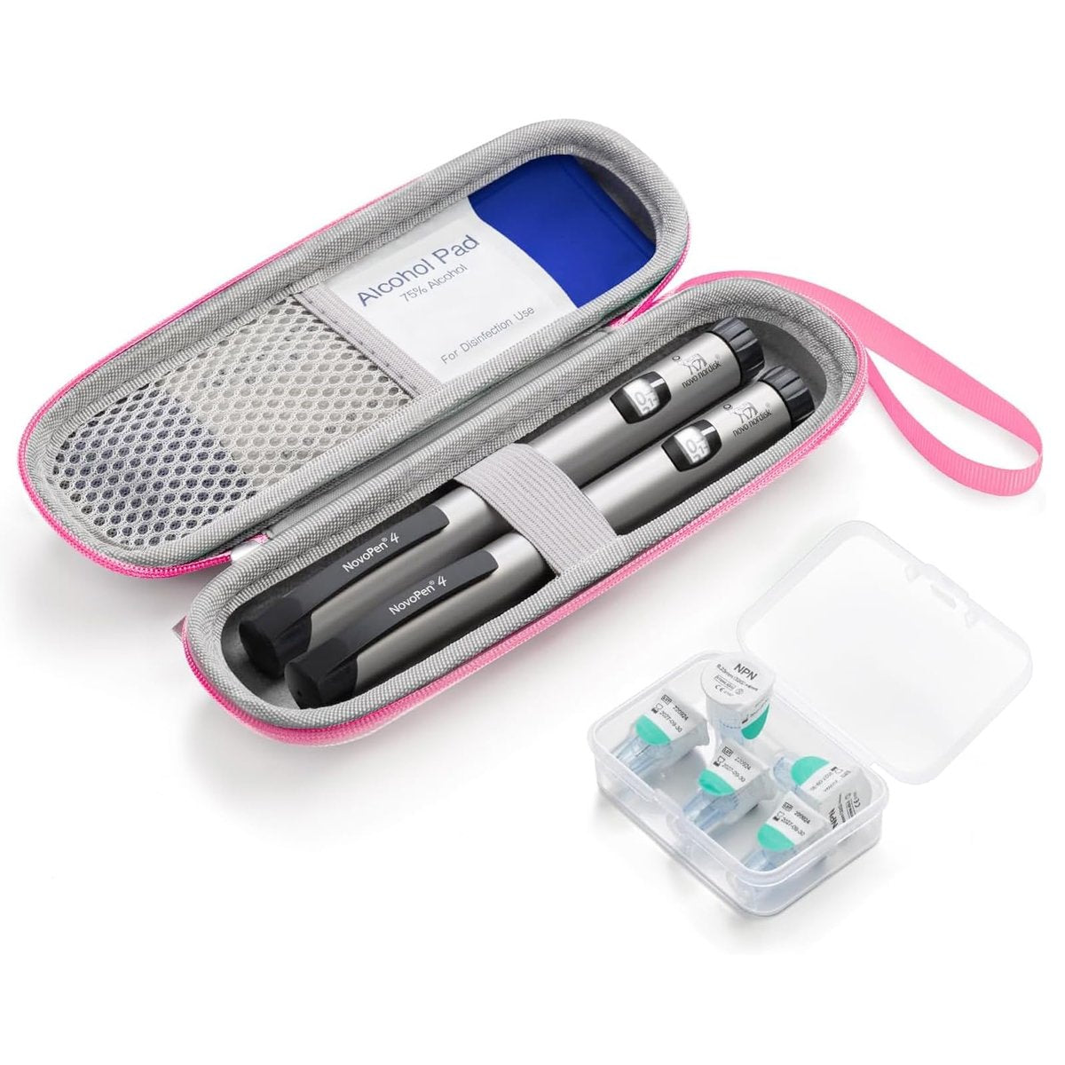 sijidou Insulin-Kühlkoffer Reiseetui, Tragbare Insulin-Aufbewahrung, Isolierte Organizer für Insulin-Pens (Pink)