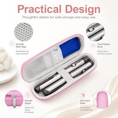 sijidou Insulin-Kühlkoffer Reiseetui, Tragbare Insulin-Aufbewahrung, Isolierte Organizer für Insulin-Pens (Pink)