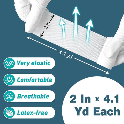 AZEN 40-teiliges Mullbinden-Set, 5 cm x 3,7 m, Premium medizinische Verbandsmaterialien & Erste-Hilfe-Zubehör, Bandage-Wrap, Tierverband, Mumienwickel