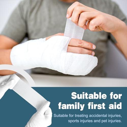 AZEN 40-teiliges Mullbinden-Set, 5 cm x 3,7 m, Premium medizinische Verbandsmaterialien & Erste-Hilfe-Zubehör, Bandage-Wrap, Tierverband, Mumienwickel