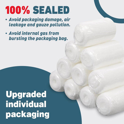 AZEN 40-teiliges Mullbinden-Set, 5 cm x 3,7 m, Premium medizinische Verbandsmaterialien & Erste-Hilfe-Zubehör, Bandage-Wrap, Tierverband, Mumienwickel
